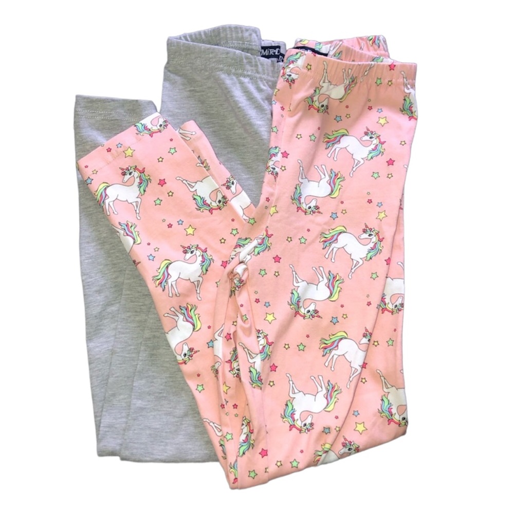 2 Pieces Set - Girls Size 8 Limited Too Pink & Gray Leggings